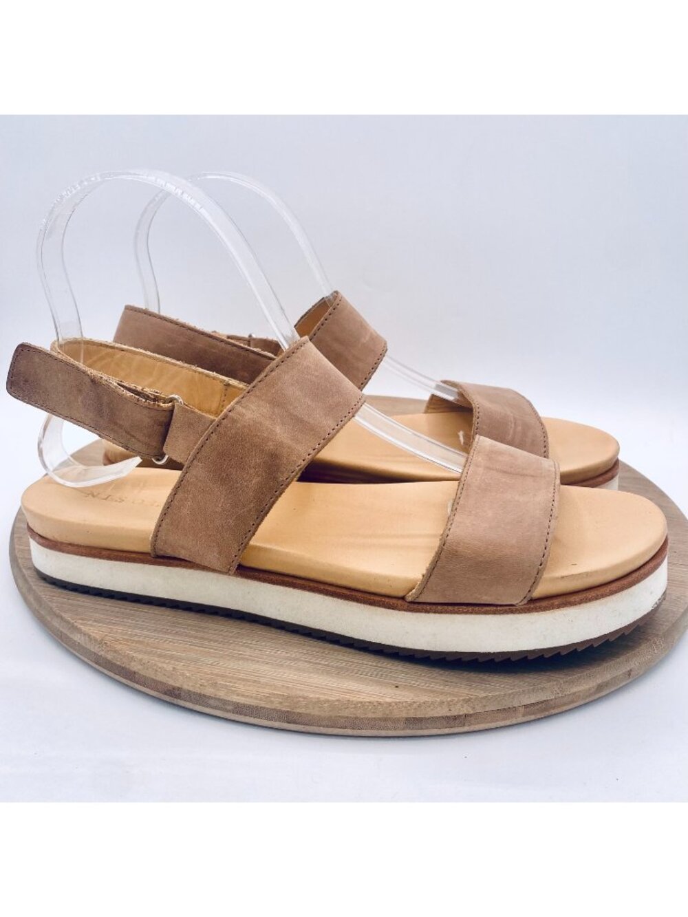 Nisolo Sandals Womens 9 Tan Leather Slingback Go To Sporty Platform Peep